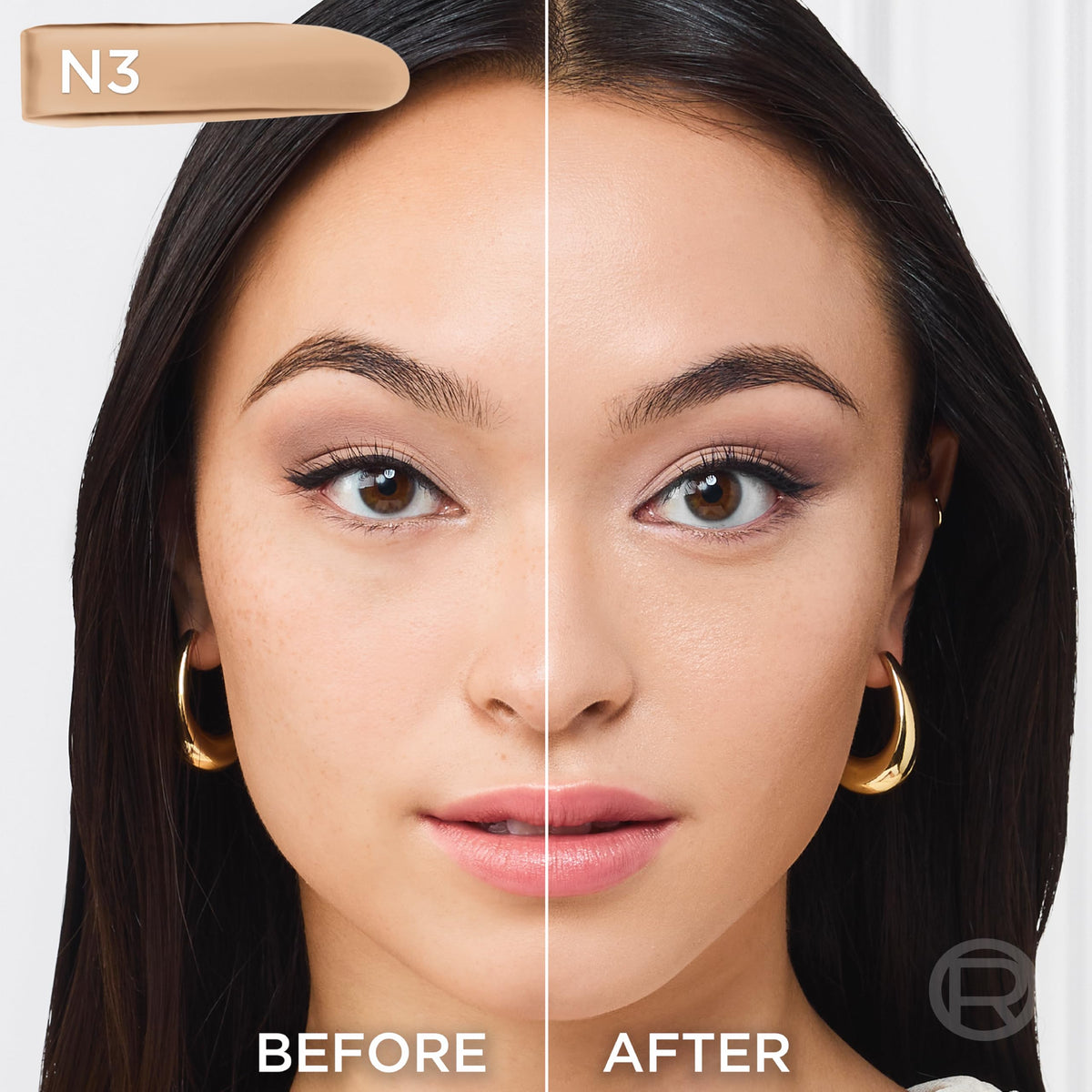 L'Oreal Paris pump dispenser delivering controlled foundation amounts