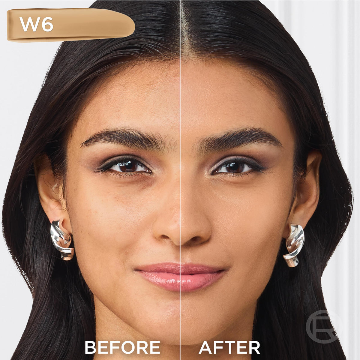 L'Oreal Paris W6 medium blended on skin close-up showing natural look