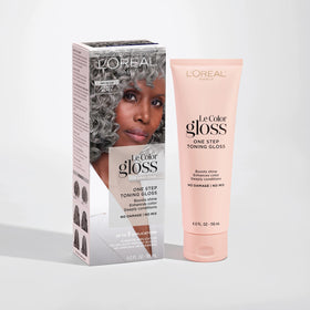 L'Oreal Paris tube close-up showing applicator and easy one-step use