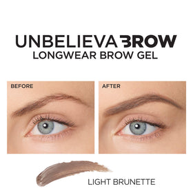 L'Oreal Paris before and after application highlighting visible brow enhancement
