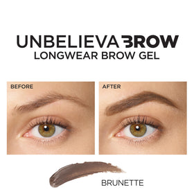 L'Oreal Paris before and after brows illustrating fuller, natural-looking results