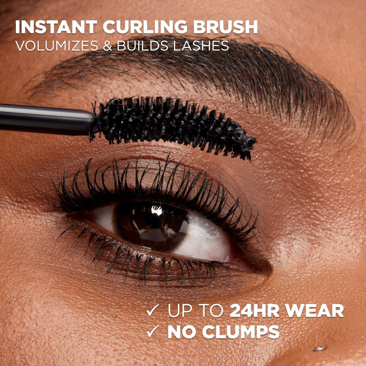 L'Oreal Paris before and after lashes highlighting dramatic volume improvement