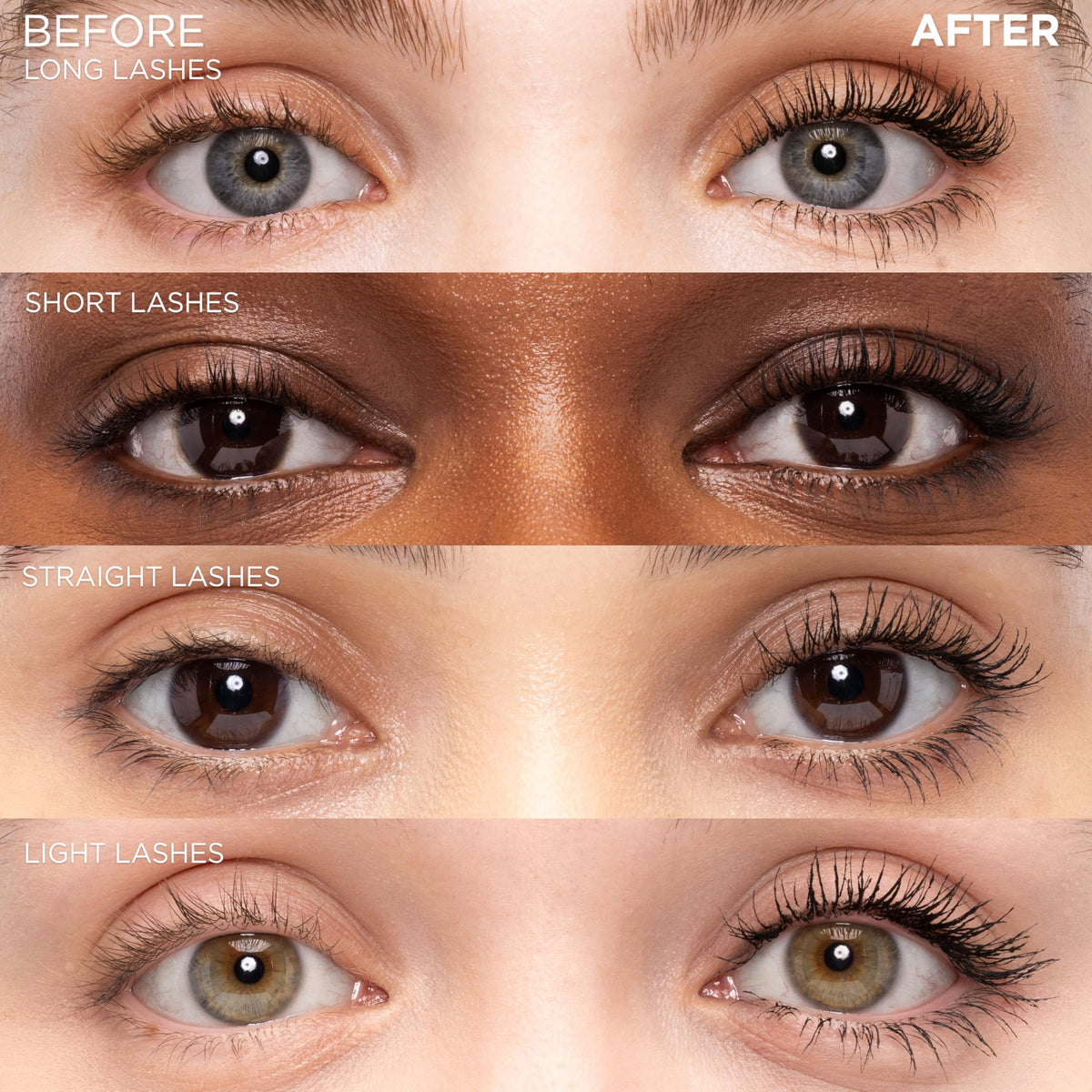 L'Oreal Paris mascara swatch on skin showing creamy texture and buildable coverage benefit