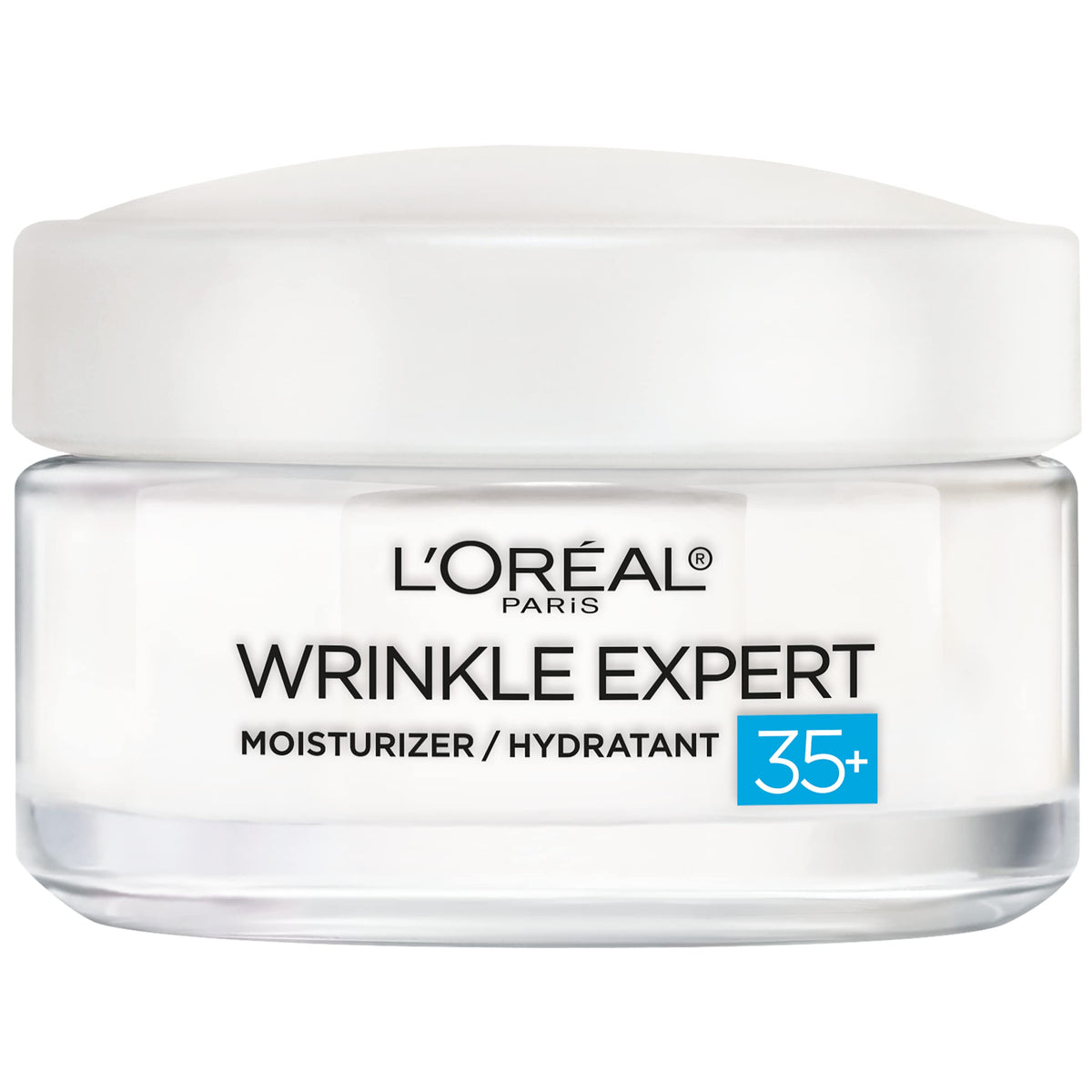 L'Oreal Paris front packaging showing jar and label, clear brand hydration benefit