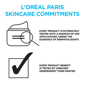 L'Oreal Paris jar on bathroom vanity with towel, suggests daily skincare routine benefit