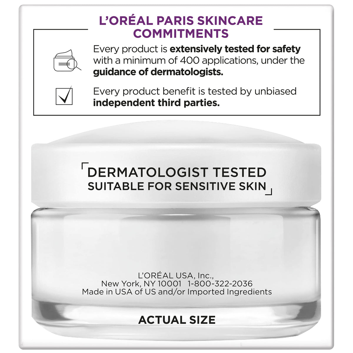 L'Oreal Paris ingredient panel highlighting calcium and hydrating components
