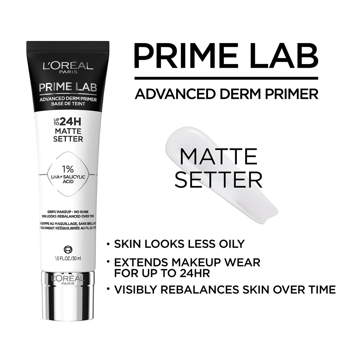 L'Oreal Paris Matte Setter pump dispenser detail for controlled application and hygiene