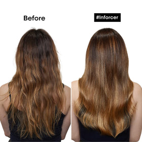 L'Oréal Professionnel pump close-up highlighting easy dispensing and salon convenience