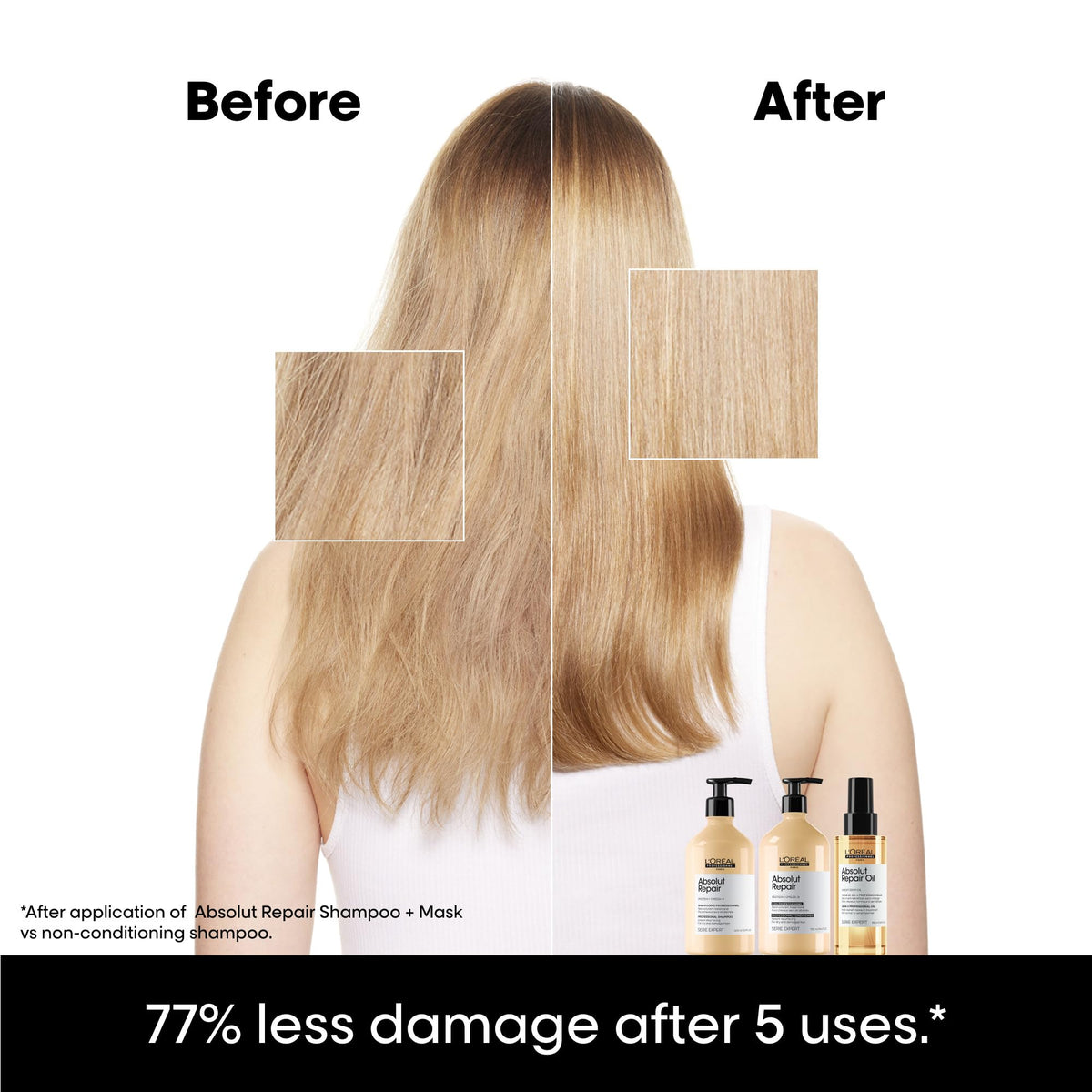 L'Oréal Professionnel Paris rich lather on hair demonstrating gentle cleansing