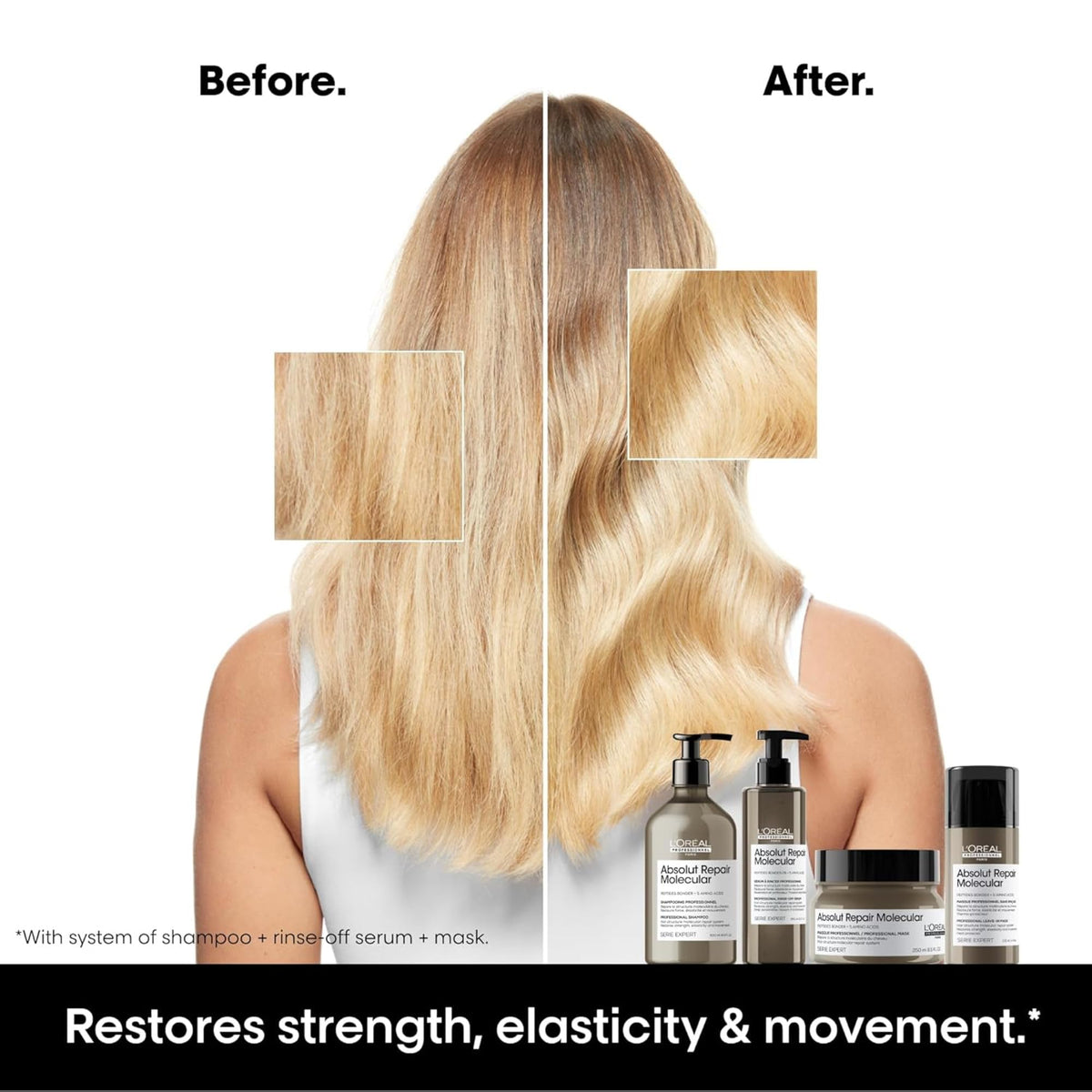 L'Oréal Professionnel pump action dispensing serum with controlled amount for easy dosing benefit