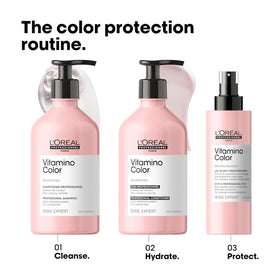 L'Oréal Professionnel Paris conditioner beside shampoo showing system benefit