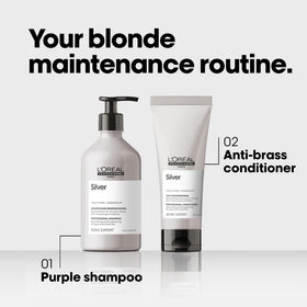 L'Oréal Professionnel bottle paired with Silver Conditioner to enhance cool tones