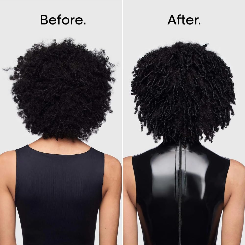 L'Oréal Professionnel shampoo in shower being applied to curls for easier detangling