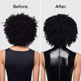 L'Oréal Professionnel shampoo in shower being applied to curls for easier detangling