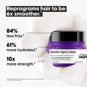 L'Oréal Professionnel mask being applied to hair for smoothness and manageability