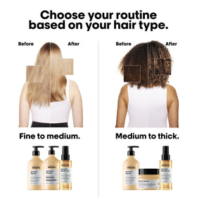 L'Oréal Professionnel Paris label closeup highlighting quinoa and protein ingredients