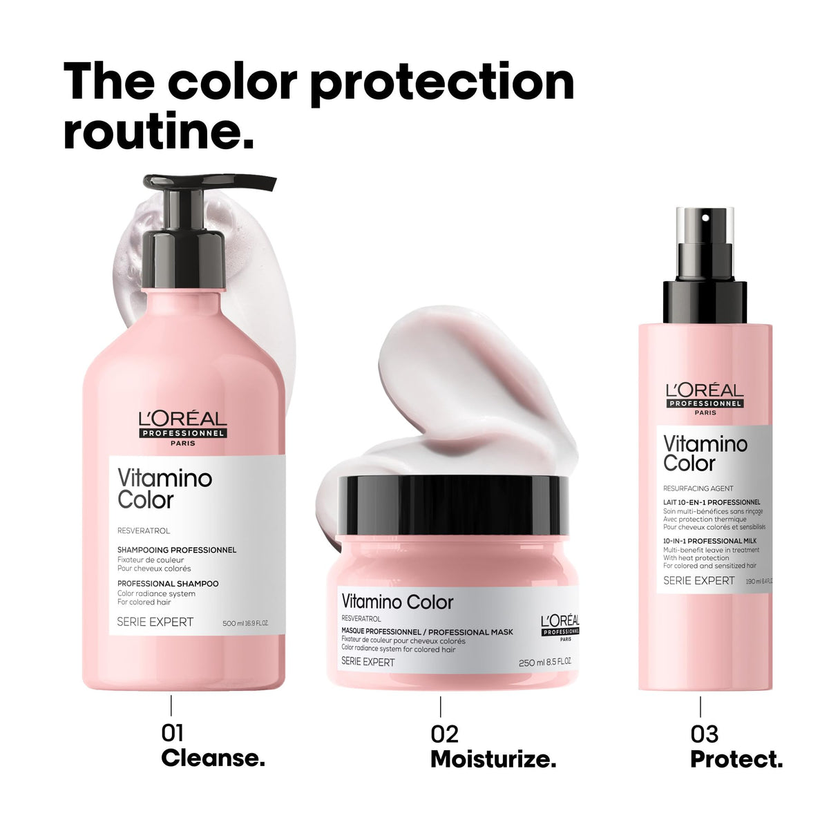 L'Oréal Professionnel bottle held in hand showing travel-friendly size and convenience