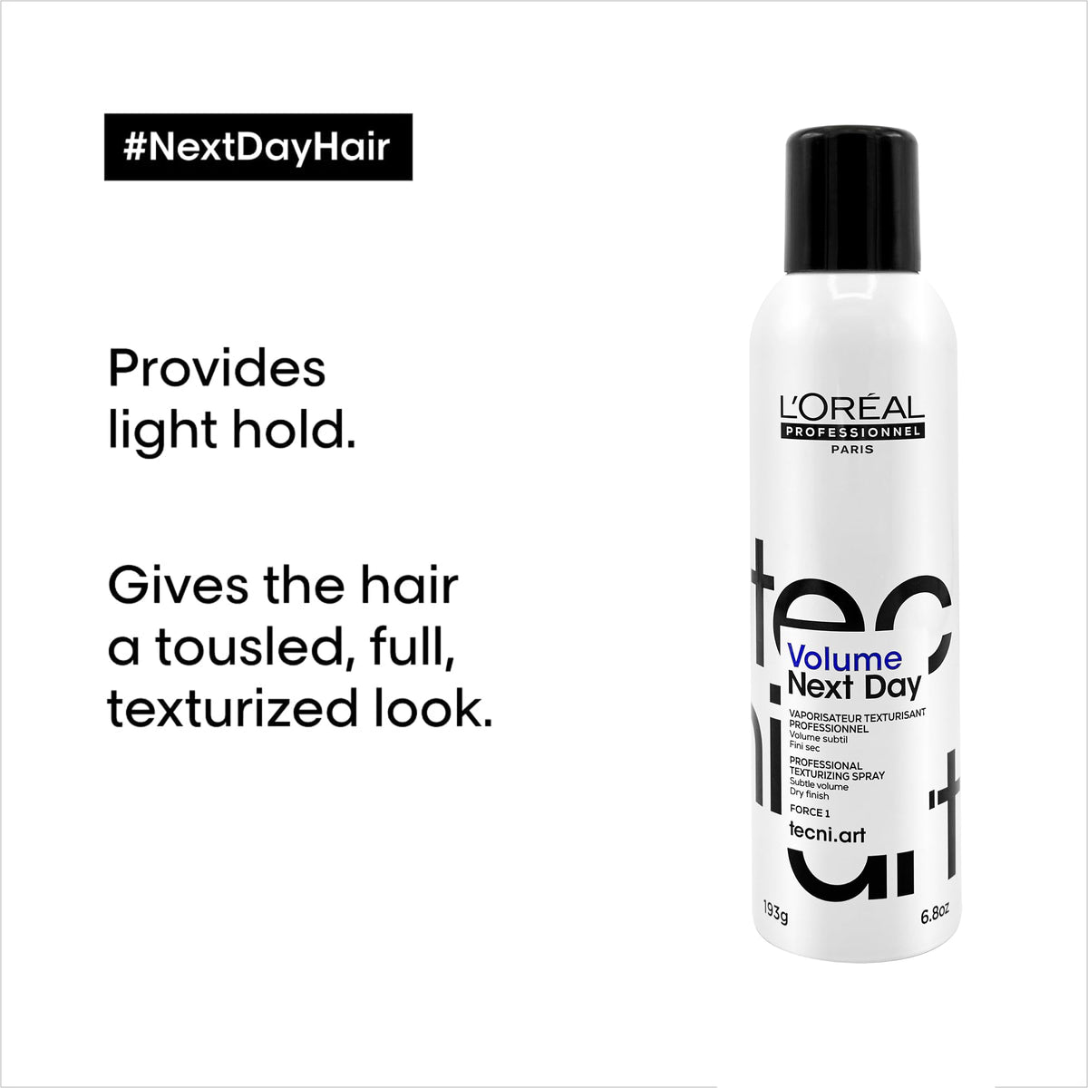 L'Oréal Professionnel Paris applied to damp hair demonstrating added texture benefit