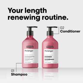 L'Oréal Professionnel Paris bottle in hand to display size and easy application for salon routines