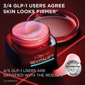 L'Oreal Paris label close-up highlighting active ingredients and fragrance-free claim
