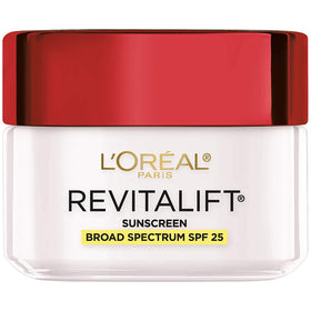 L'Oreal Paris front packaging showing moisturizer jar and SPF 25 protection benefit