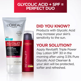 L'Oreal Paris before and after texture visual showing brighter skin benefit