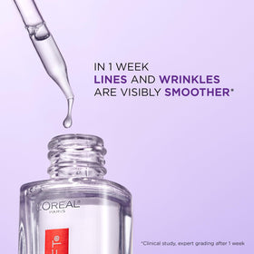 L'Oreal Paris Revitalift label and pump close-up highlighting concentration details