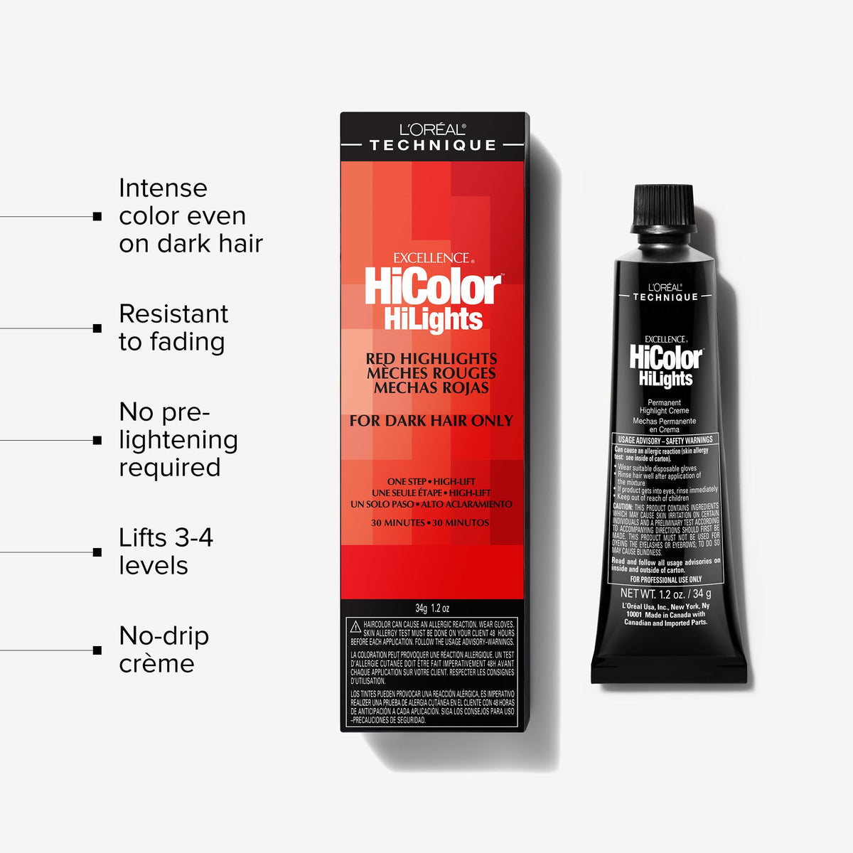 L'OREAL TECHNIQUE product applied to dark hair showing precise placement benefit