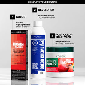 L'OREAL TECHNIQUE mixing bowl and oxidant showing proper developer pairing benefit