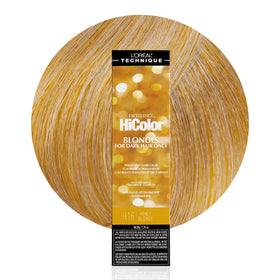 L'OREAL TECHNIQUE front packaging showing HiColor for dark hair and honey blonde result