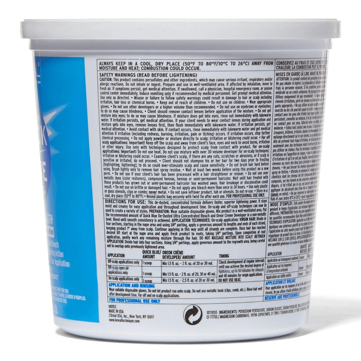 L'OREAL TECHNIQUE jar held in hand to show product size and scale