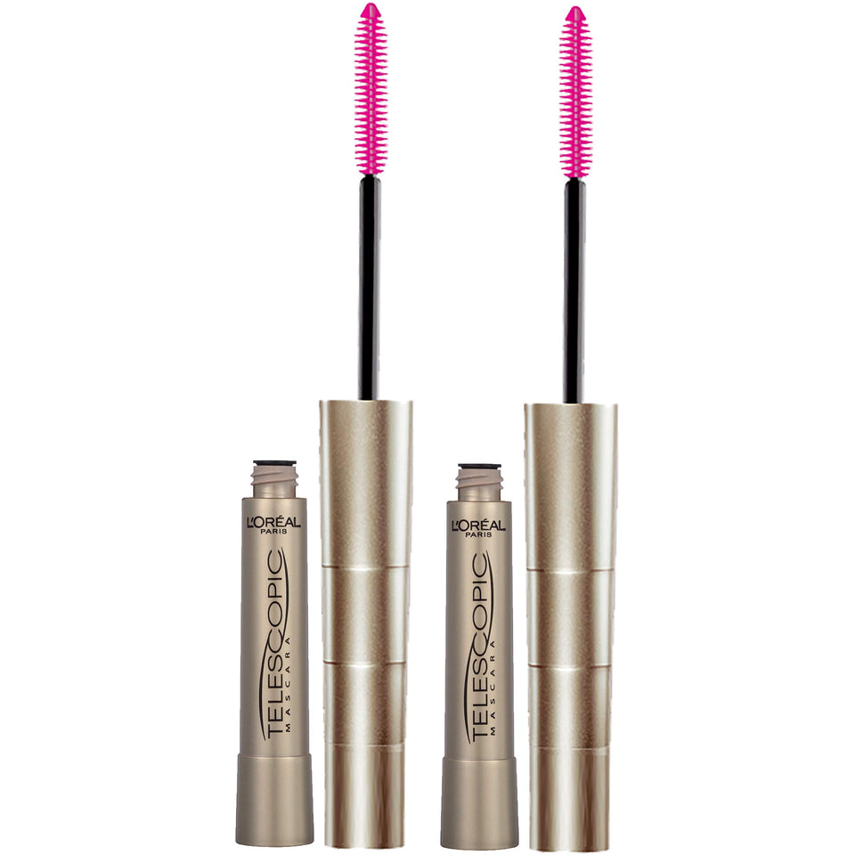 L'Oreal Paris front packaging showing blackest black mascara benefits