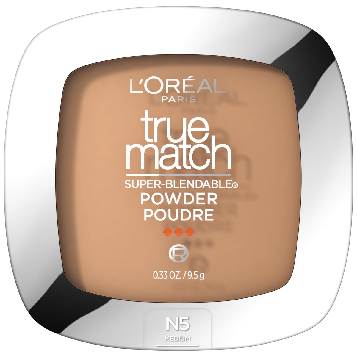 L'Oreal True Match front compact showing product and shade N5 Medium benefit buildable coverage