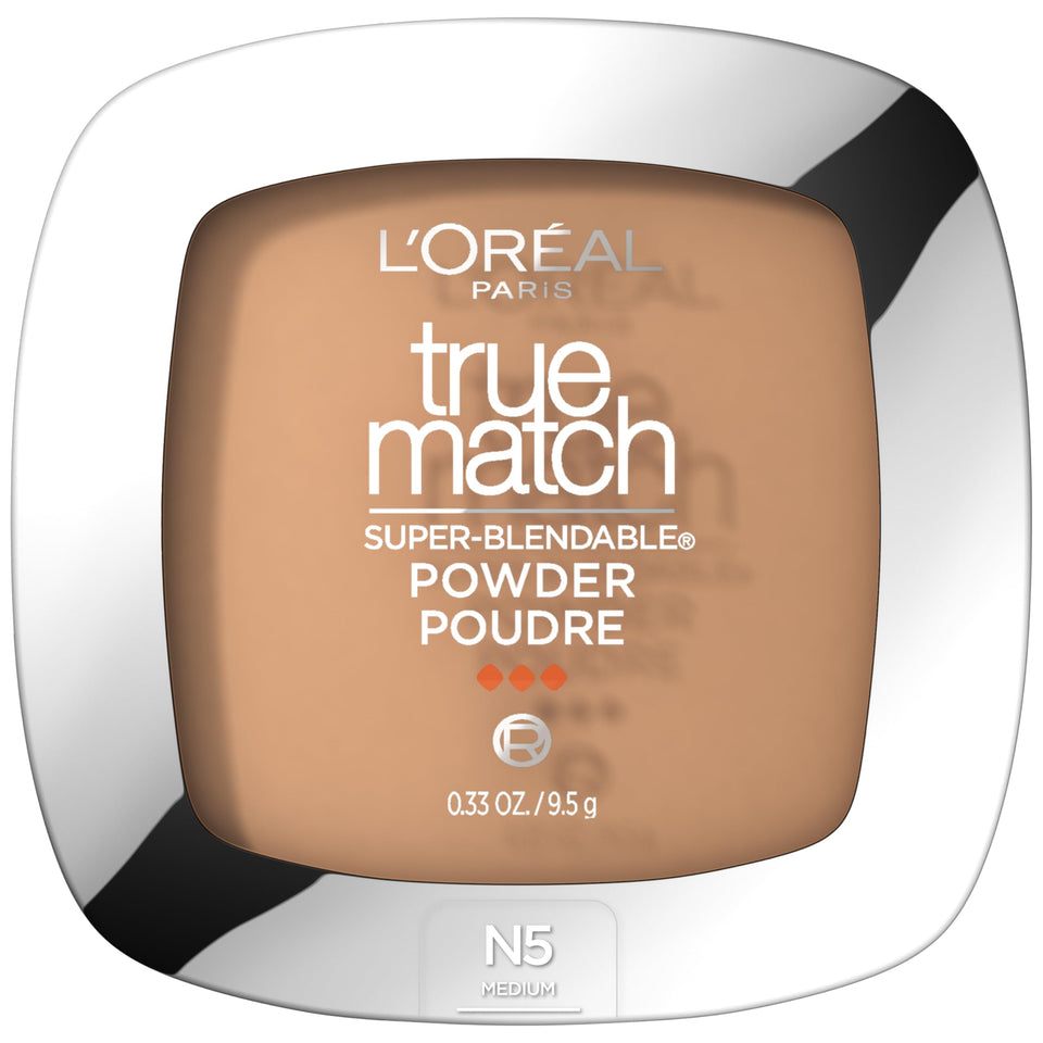 L'Oreal True Match front compact showing product and shade N5 Medium benefit buildable coverage