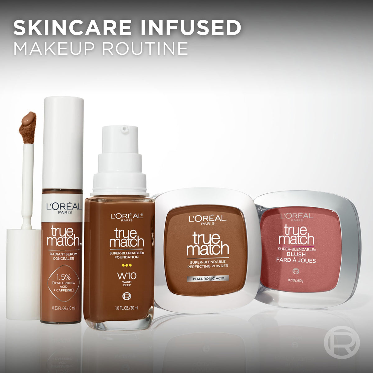 L'Oreal Paris label and ingredients closeup showing oil-free vegan benefit