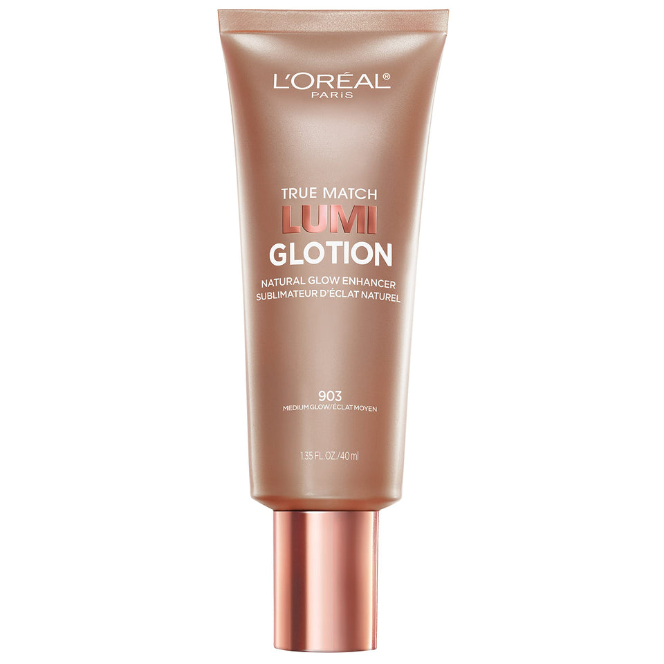 L'Oreal Paris front packaging showing bottle and shade with glow benefit