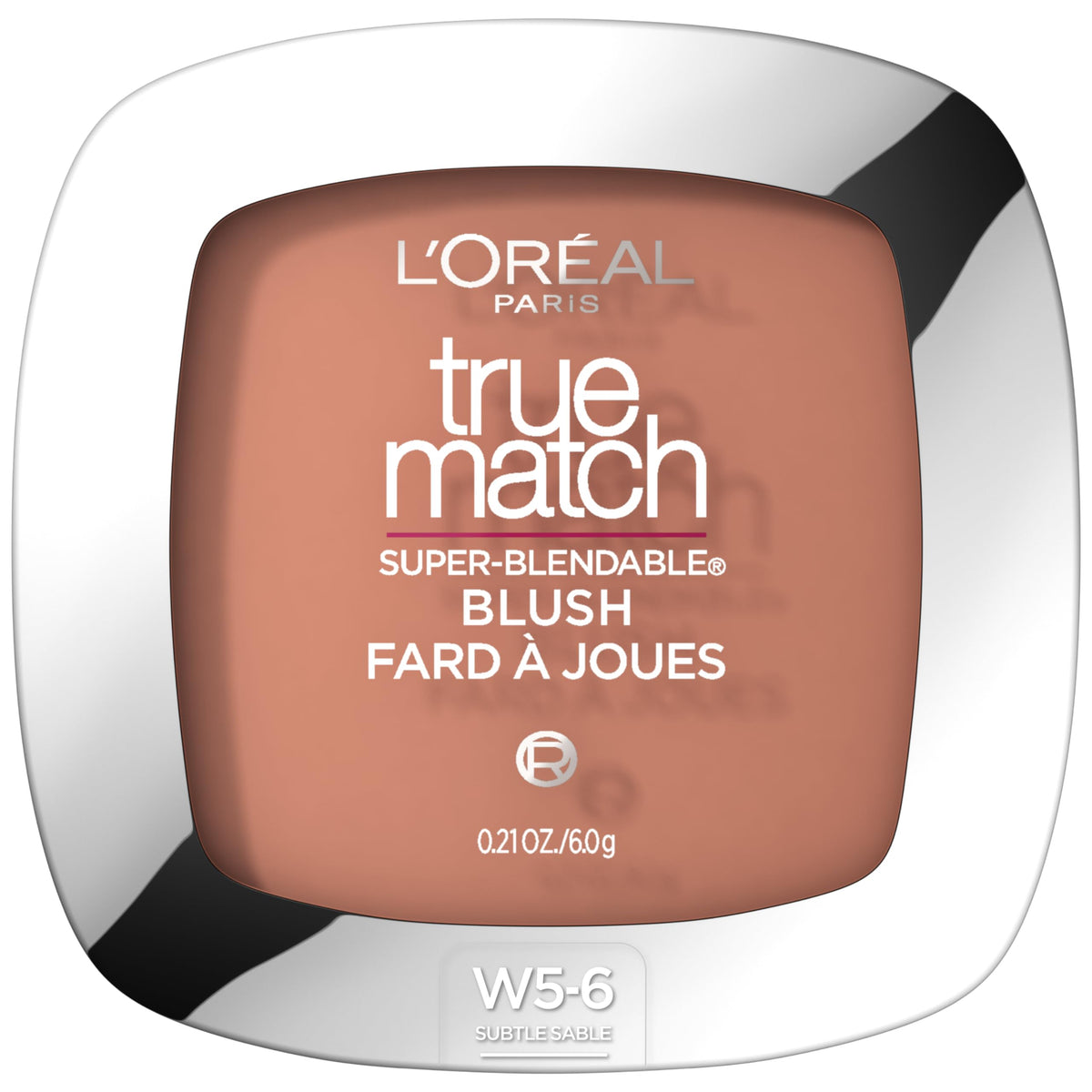 L'Oreal Paris compact front view showing shade and sleek packaging for easy storage