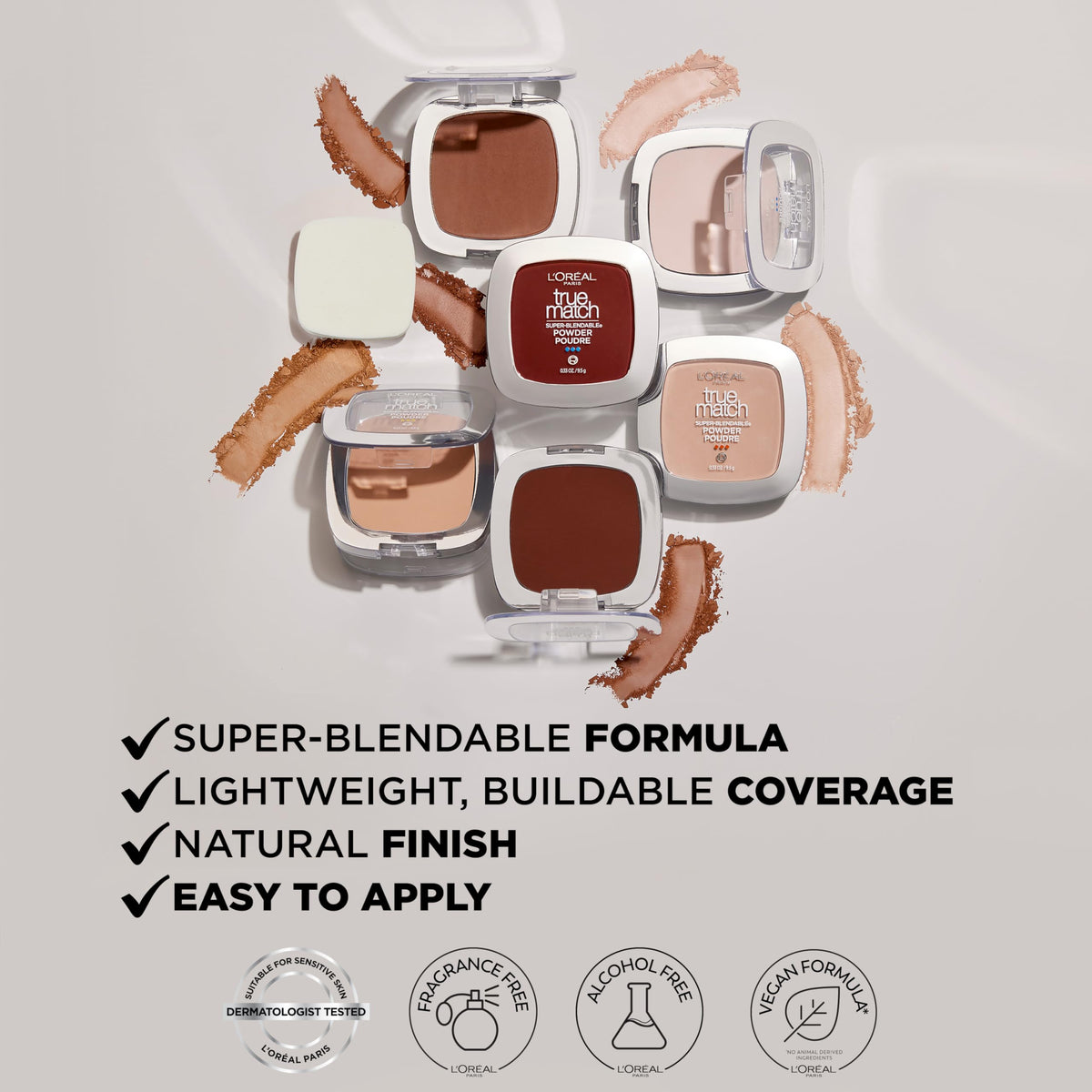 L'Oreal Paris swatch of W3 Light Medium on forearm showing true-to-skin color