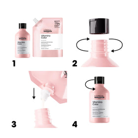 L'Oréal Professionnel bottle staged in bathroom for easy at-home salon care