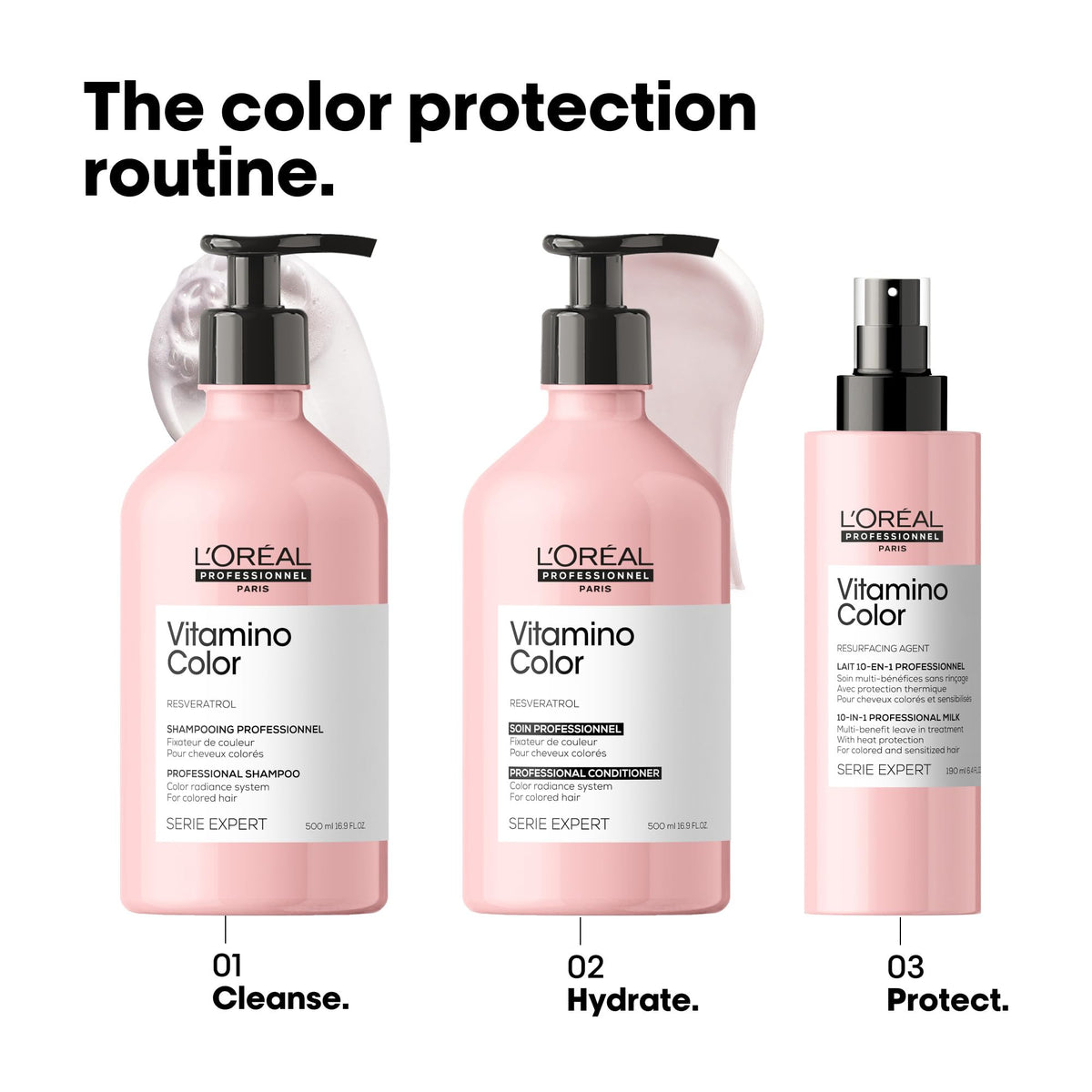 L'Oréal Professionnel bottle in hand for size and portability benefit