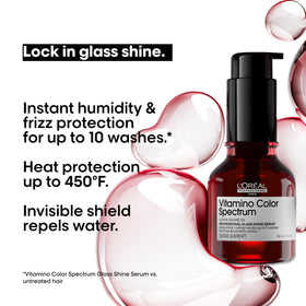 L'Oréal Professionnel applying serum to damp hair for heat protection