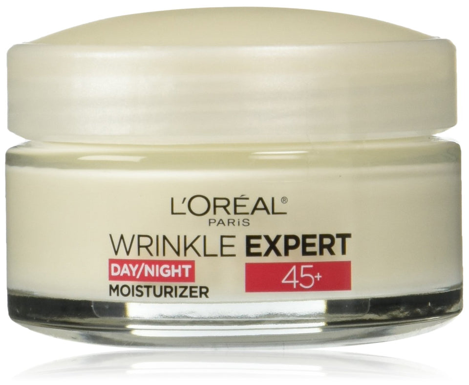 L'Oreal Paris front packaging showing jar and label, communicates clear anti-aging benefits