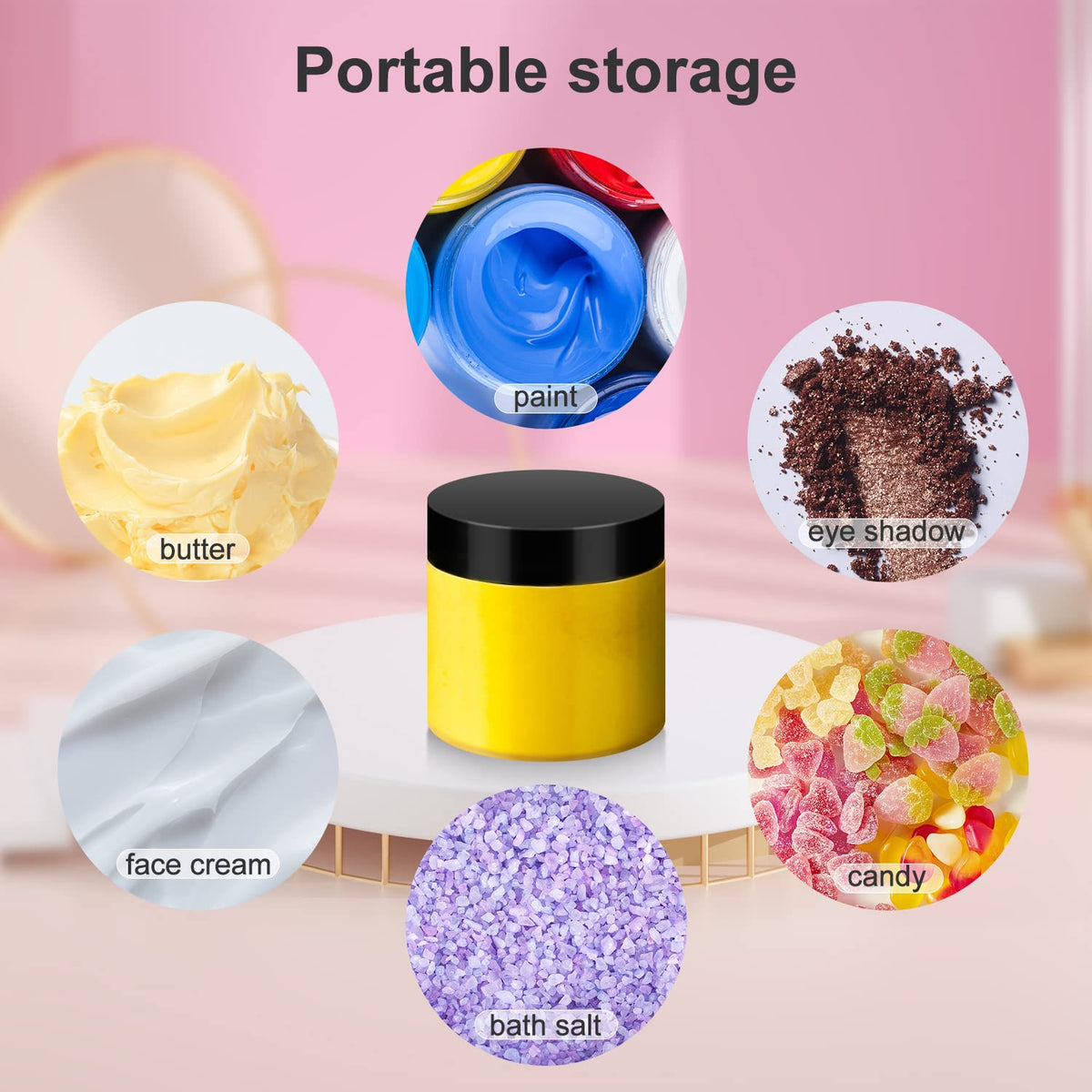 Loretoy jar beside ruler showing size scale and convenient portability