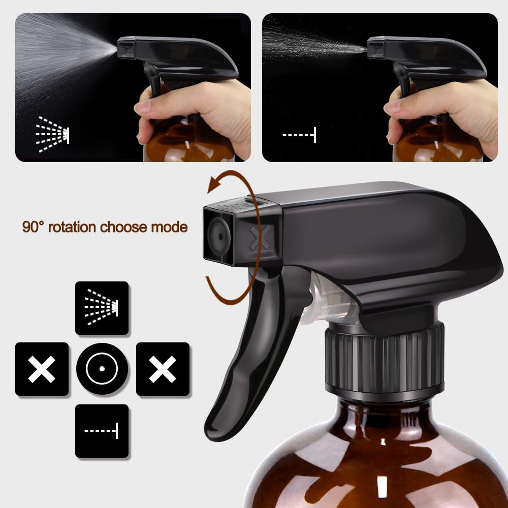 Loretoy close-up of 16oz trigger sprayer showing durable trigger benefit