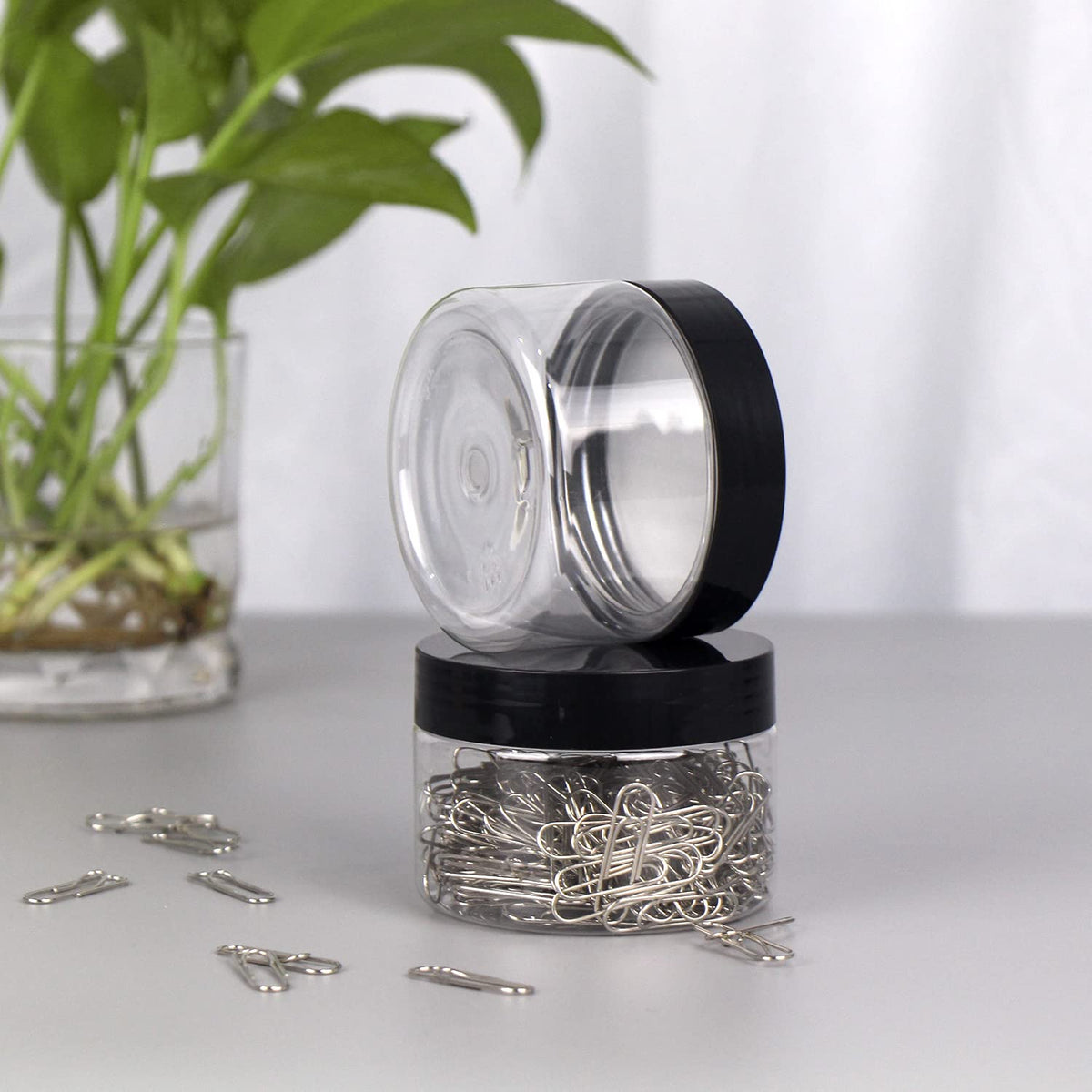 Loretoy stacked jars on shelf showing space-saving storage and neat display