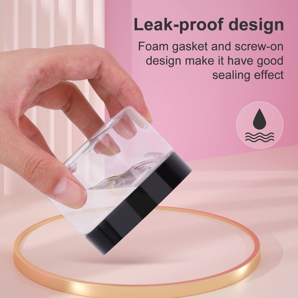 Loretoy top view of wide mouth jar for easy filling and product access benefit