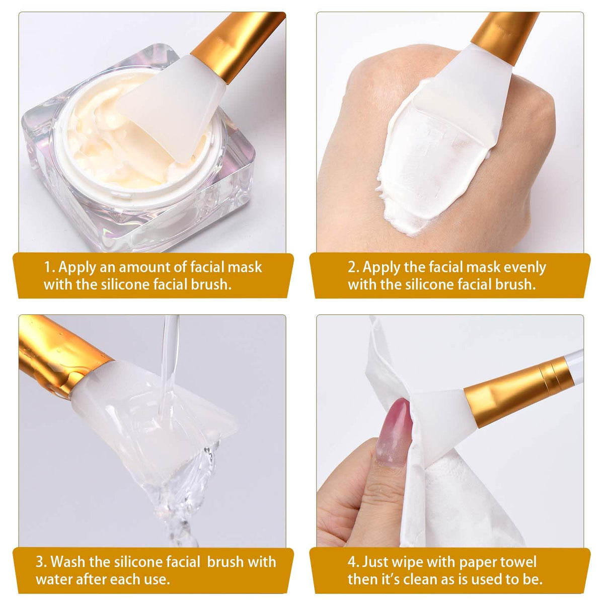 LORMAY brush rinsed under water for simple cleaning and quick-dry benefit
