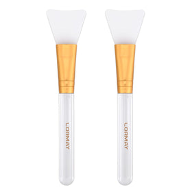 LORMAY front view of two brushes showing packaging and compact design benefit