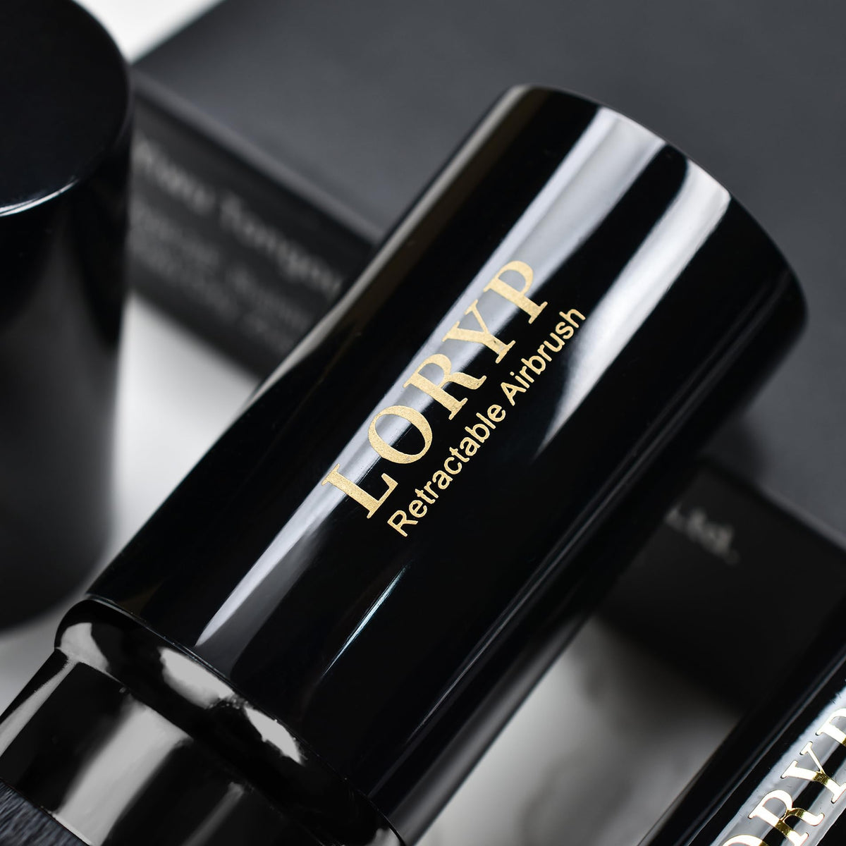 LORYP brushes inside travel pouch in a suitcase for on-the-go touch-ups