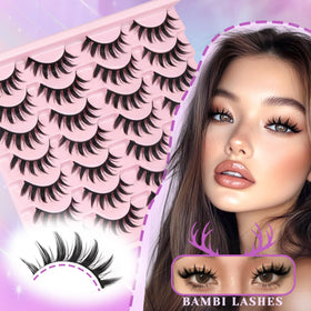 Losha Lashes worn on eye demonstrating anime-style lift and dramatic effect